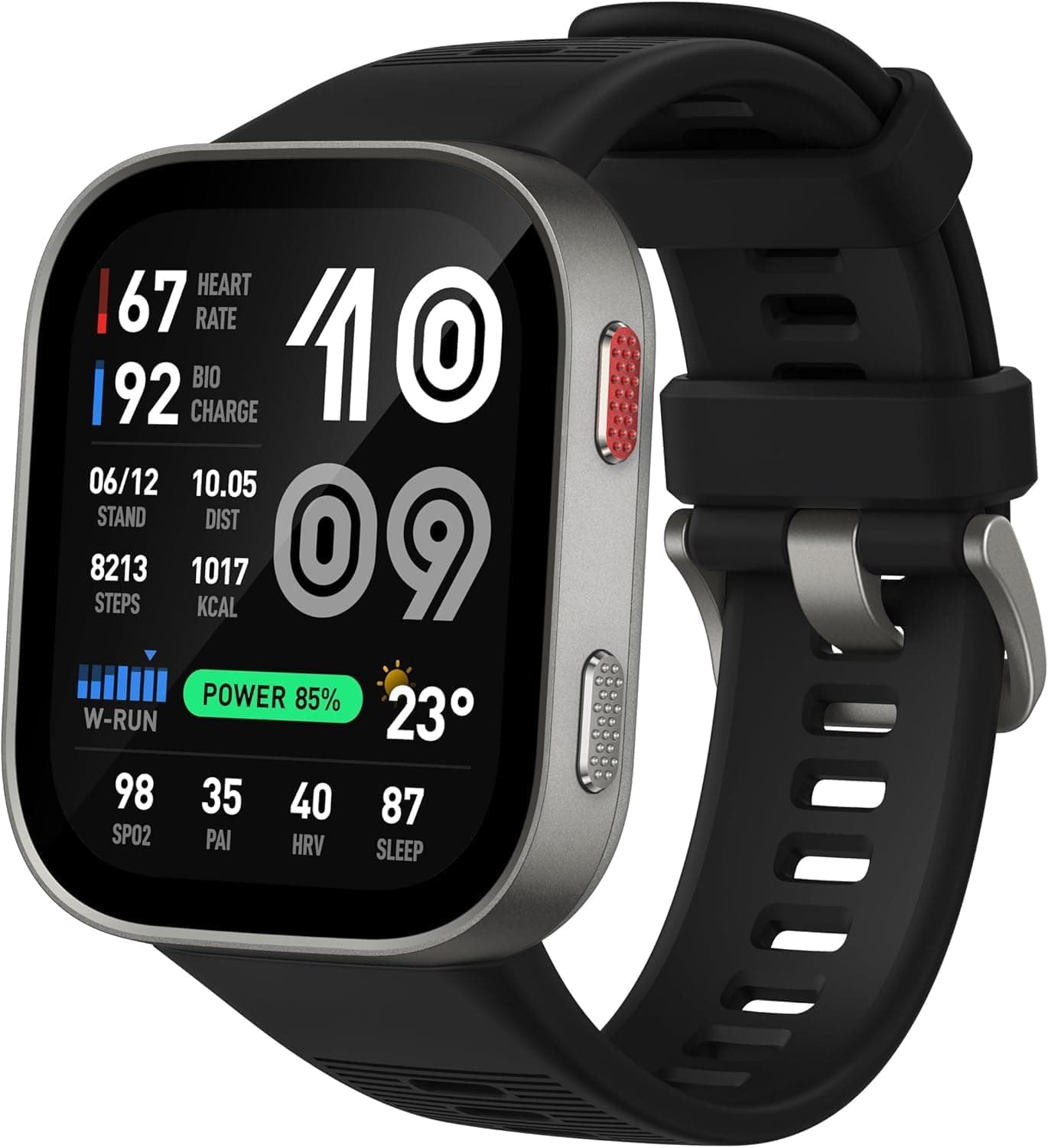 Amazfit Bip Max Silver 50mm Smart Watch with Large HD Display, GPS, Bluetooth Calling, Health Monitoring, Fitness Tracker, Sports Modes & Long Battery Life