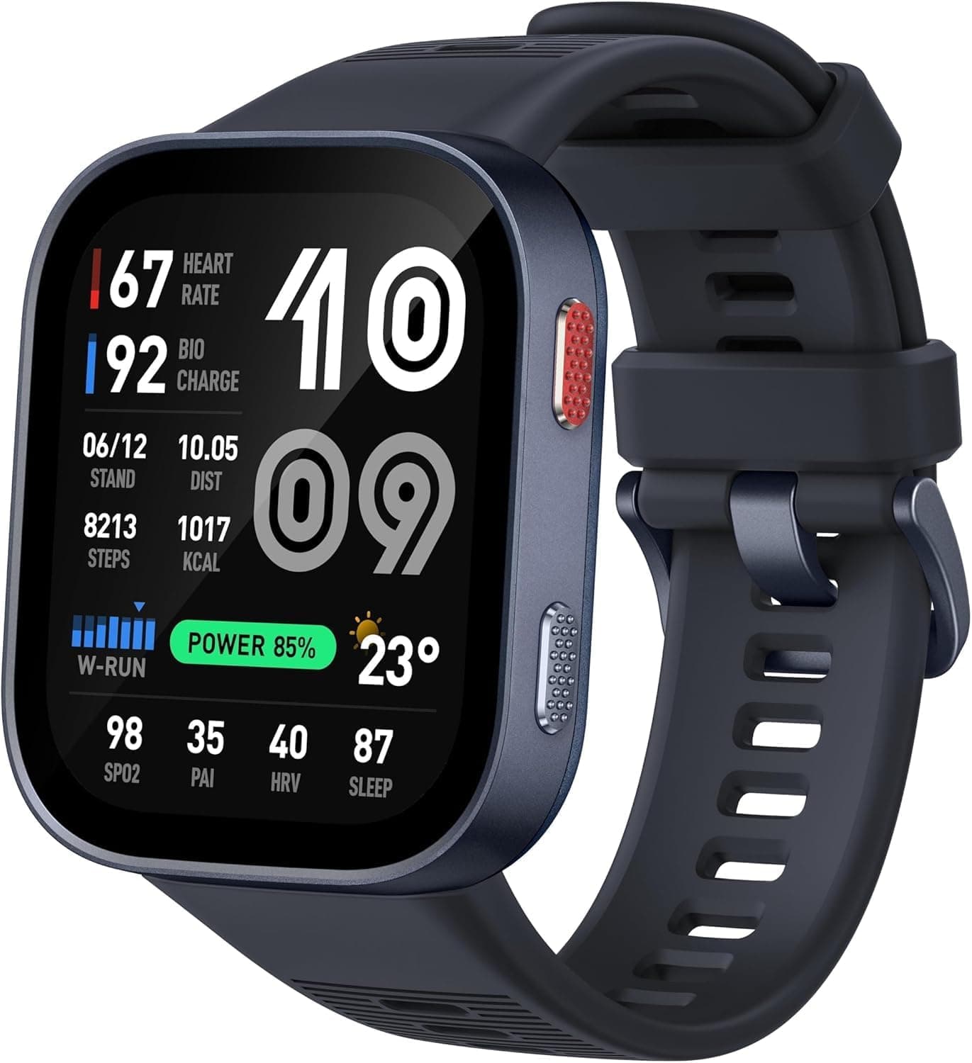 Amazfit Bip Max Dark Blue 50mm Smart Watch with Large HD Display, GPS, Bluetooth Calling, Health Monitoring, Fitness Tracker, Sports Modes & Long Battery Life