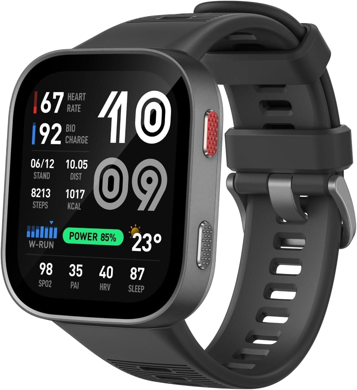 Amazfit Bip Max Carbon Gray 50mm Smart Watch with Large HD Display, GPS, Bluetooth Calling, Health Monitoring, Fitness Tracker, Sports Modes & Long Battery Life