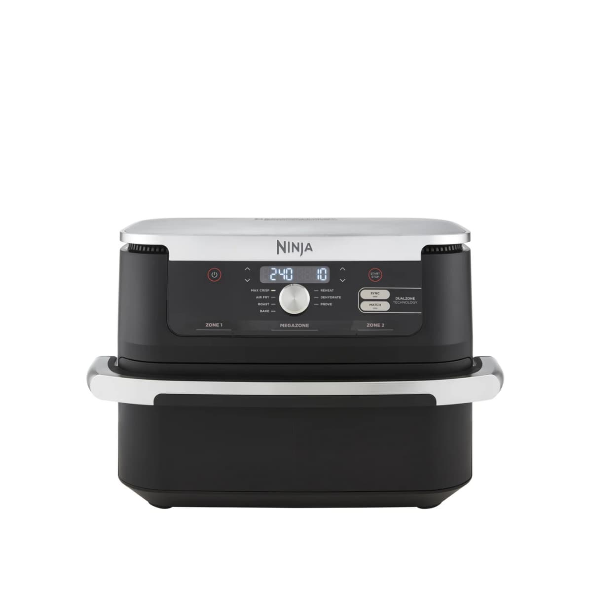 Ninja Foodi FlexDrawer Hot Air Fryer, Dual Zone, Converts to MegaZone 10.4L, 7-In-1, Dual Zone, With Little To No Oil, Non-Stick Dishwasher Safe Parts, Black AF500EU
