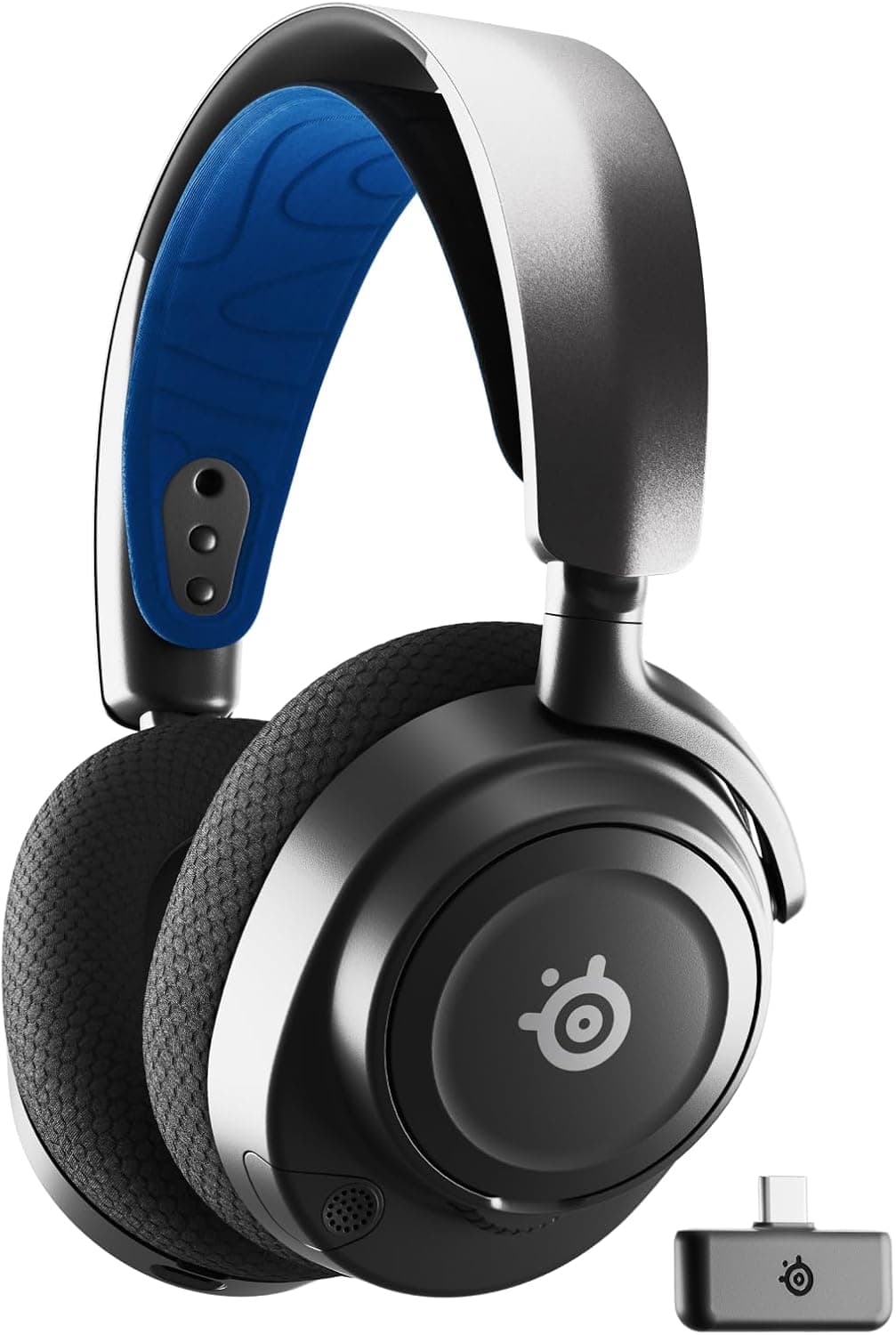 SteelSeries Arctis Nova 7P Wireless Multi Platform Gaming & Mobile Headset Simultaneous Wireless 2.4GHz & Simultaneous Bluetooth 38Hr Battery USB C PS, PC, Switch, Mobile, Black, One Size (61559)
