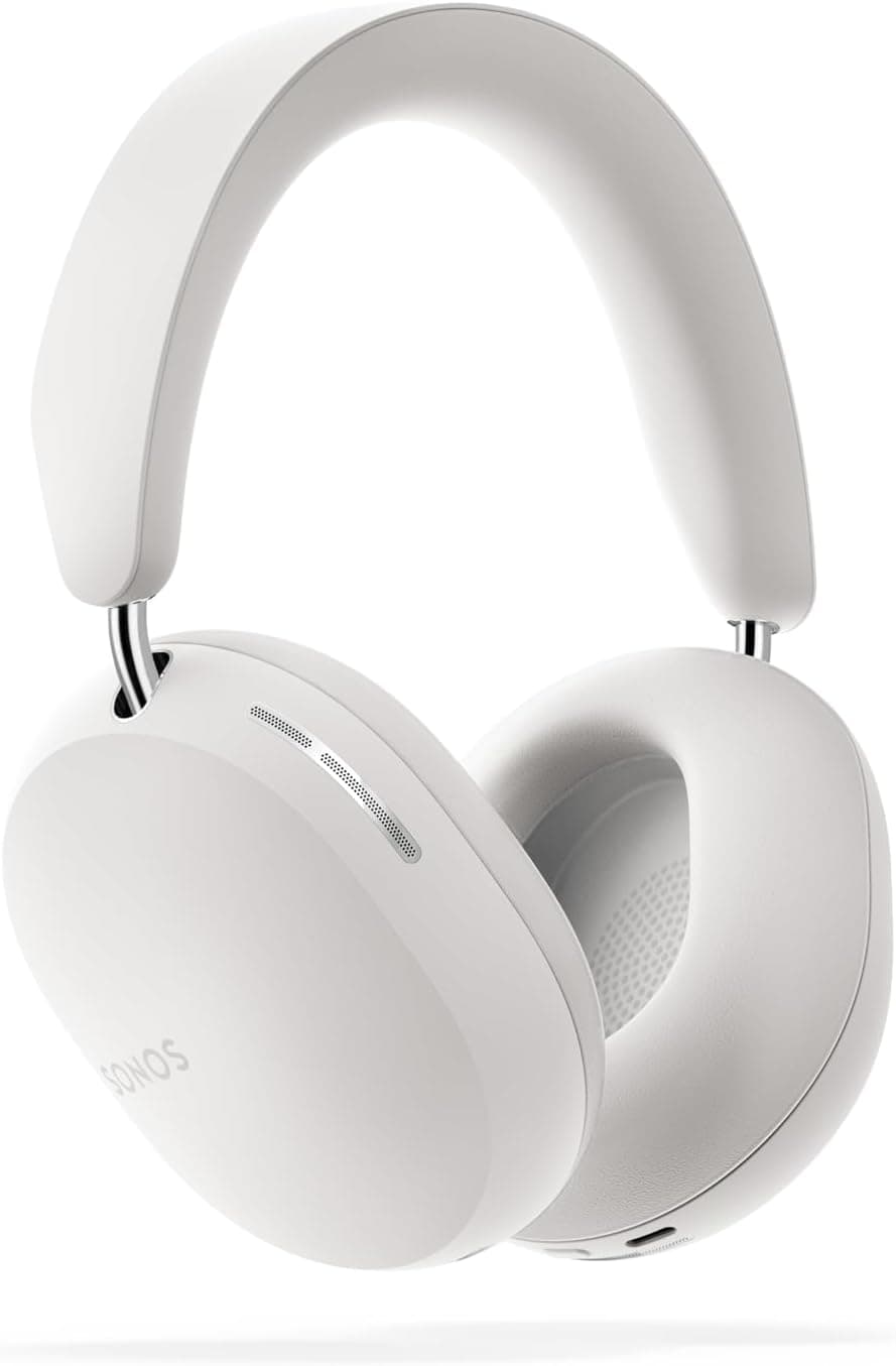 Sonos Ace Premium Active Noise Cancelling Over Ear Headphone White Connect with Multiple Devices 30 Hours Battery Life Bluetooth USB- C Masterfully Tuned Crystallized Bass Feels More Profound