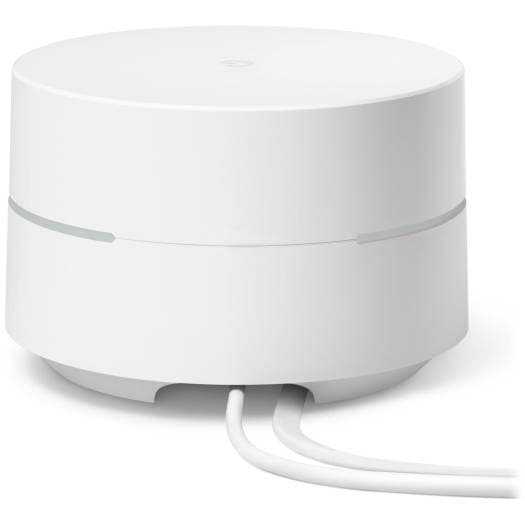 Google AC1200 Wifi Mesh Router, Snow Edition, 2x Gigabit Ethernet, Up to 1500 Sq Ft Coverage, 2.4 GHz/5 GHz Dual-Band, White, 1 Pack | GA02430-US