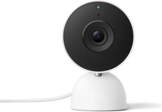 Google 3rd Gen Wired Nest Cam Indoor, 2K Sensor, 152° Diagonal Field of View, 6x Digital Zoom, Night Vision Up to 15ft (4.5m), Full-Duplex 2-Way Audio w/ Noise Cancellation, Snow | GA09973-US